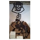 Metal Skeleton and Dog Figurine Set