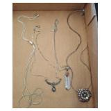 4 Necklaces, 3 Marked 925 Silver