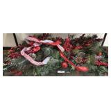 Holiday Evergreen and Berry Swag With Ornamem wrea
