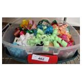 Plastic Bin of Assorted Gift Bows & Ribbons