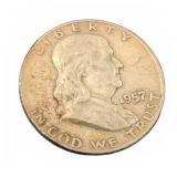 1957-D Franklin Half Dollar Coin