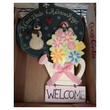 Decorative Welcome and Snowman Wall Signs