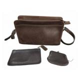 Coach Brown Leather Bag and Wallet Lot not authent