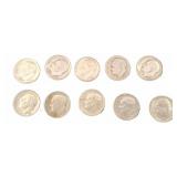 10 Pre-1965 Roosevelt Dimes