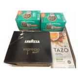 Lavazza Espresso, Tazo Chai, Keurig Cappuccin