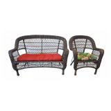 Wicker Loveseat and Armchair Set