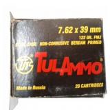 TulAmmo 7.62x39mm 20-Round Ammo Box