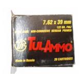 TulAmmo 7.62x39mm 20-Round Ammo Box