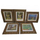 5 Framed Art Prints: Monet and Vanï¿½Gog 14"ï¿½12"