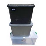 Three Assorted Storage Totes