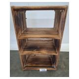 Wooden Three-Shelf Crate Organizer 13x11x22