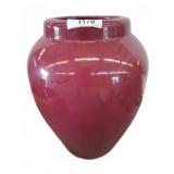 Large 18-Inch Burgundy Pottery Vase