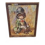 Signed L. Midleton-Turel Painting, 25x31 Frmd