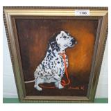 20x24 Framed Dalmatian Dog Painting, Signed