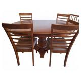 Wooden Dining Table With Four Chairs, 64x40x
