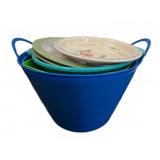 Lot Plastic Bowls, Plates, Colander