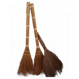 3 Handcrafted Natural Grass Brooms