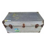 Metal Storage Trunk with Rusted Hardware