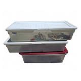 Rubbermaid and Other Storage Totes, 3 Pieces