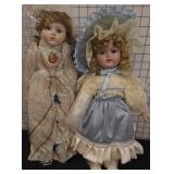 Porcelain Victorian Style Dolls, Pair