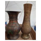 Etched Brass Decorative Vases