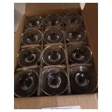 12 Clear Stemmed Drinking Glasses