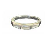 Sterling Silver 925 Ring with Three Baguettes