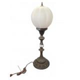 27-Inch Ornate Metal Table Lamp with Globe