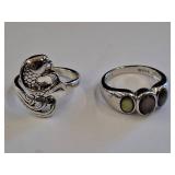 Two Sterling Silver Rings Marked 925