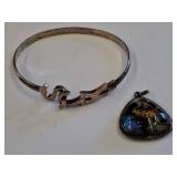 Marked 925 Sterling Silver Bracelet and Butterfly