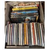 Box Lot of CDs and DVDs Assorted Titles