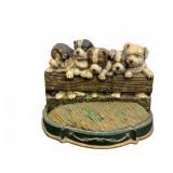 Decorative Cast Sculpture of Puppies