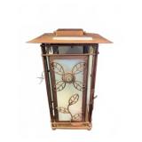 Frosted Glass and Metal Candle Lantern 9.5"