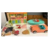 Barbie Kitchen, Convertible, Boat & Clothes