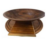 Wood Lazy Susan and Serving Pieces