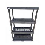 Black Plastic 4-Shelf Storage Rack