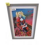 Framed Harley Quinn Art Print 15x21