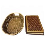 Woven Basket and Large Holy Bible