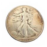 1945 Walking Liberty Half Dollar Coin