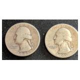 1940S and 1941D Washington Silver Quarters
