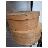 Round Wood Lidded Boxes