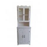 White Painted Wood Hutch Cabinet, 26x21x73