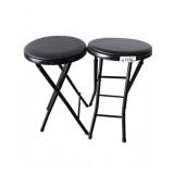 Black Folding Metal Stools
