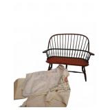 16in Wooden Doll Bench with Linens
