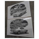 2 Pontiac GTO Prints by Thom SanSoucie 17"ï¿½11"