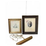 Framed Prints and Brass Picture Light