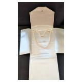 Pearl Necklace with 14 k Gold Clasp in Pouch