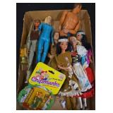 Box Lot of Assorted Dolls and Chipmunks Toy