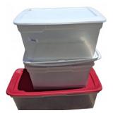 Sterilite Plastic Storage Bins, Lot of 3