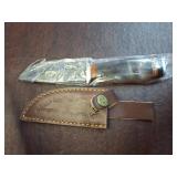 Fixed Blade Knife with Leather Sheath